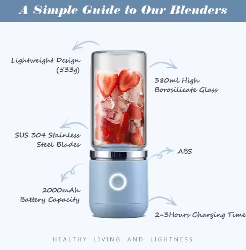 Battery Fresh Rechargeable Personal Usb Small Machine Electric Portable Mini Fruit Juicer Blender Mixer