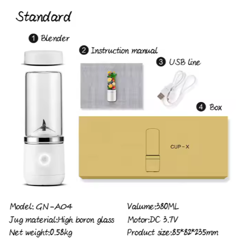 Battery Fresh Rechargeable Personal Usb Small Machine Electric Portable Mini Fruit Juicer Blender Mixer