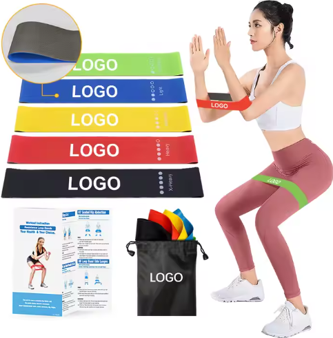 ustom Exercise Stretch Mini Latex Yoga Wholesale Workout Band Set Loop Non-slip Fitness Resistance Bands