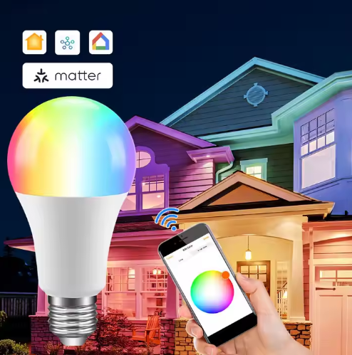 RSH Matter Bulb Over Wifi 9W RGB RGBCW RGBCT E26 E27 B22 Smart Light Bulb Work With Homekit Alexa Google Home