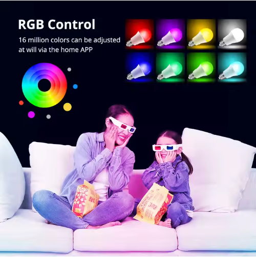 RSH Matter Bulb Over Wifi 9W RGB RGBCW RGBCT E26 E27 B22 Smart Light Bulb Work With Homekit Alexa Google Home