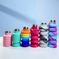 Collapsible Silicone Water Bottle Foldable Water Bottle Leak Proof Reusable Sports Drinking Bottle